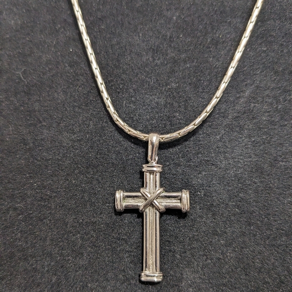 Other - Sterling Silver Cross Pendant and Necklace